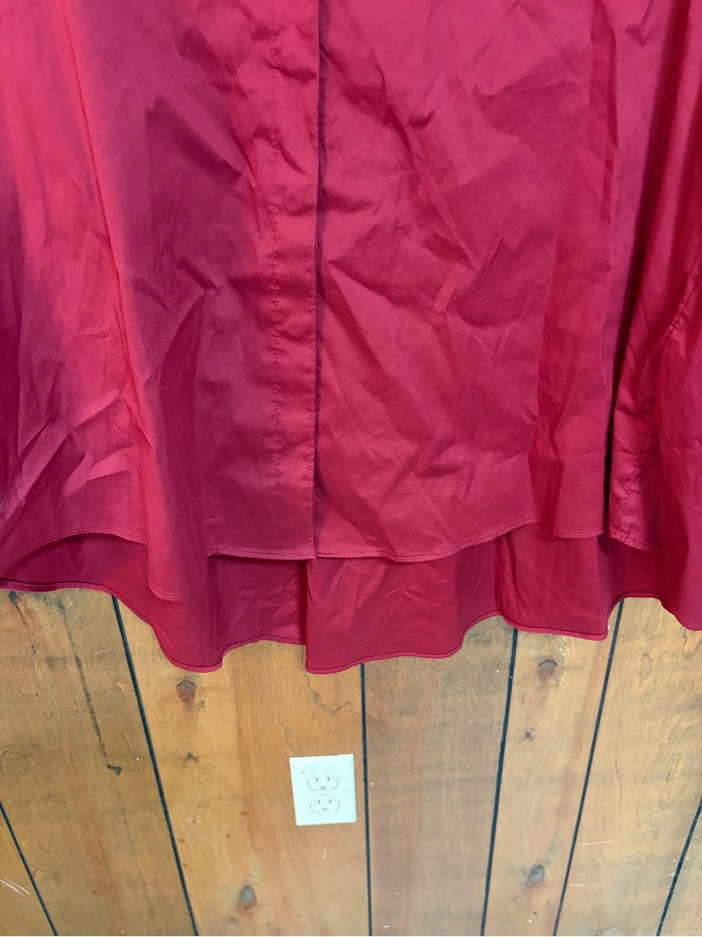Chico's Red Ruffled V-Neck Tunic - Picture 4 of 7